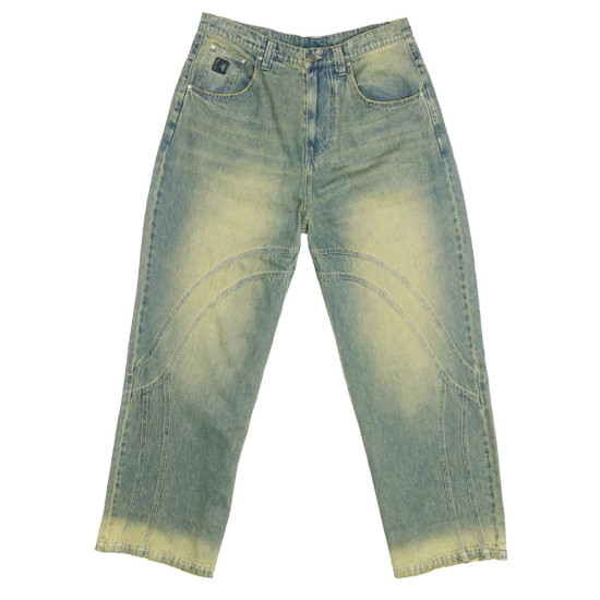 Karl Kani Ανδρικό παντελόνι OG Washed Wavy Seams Denim Baggy Pants